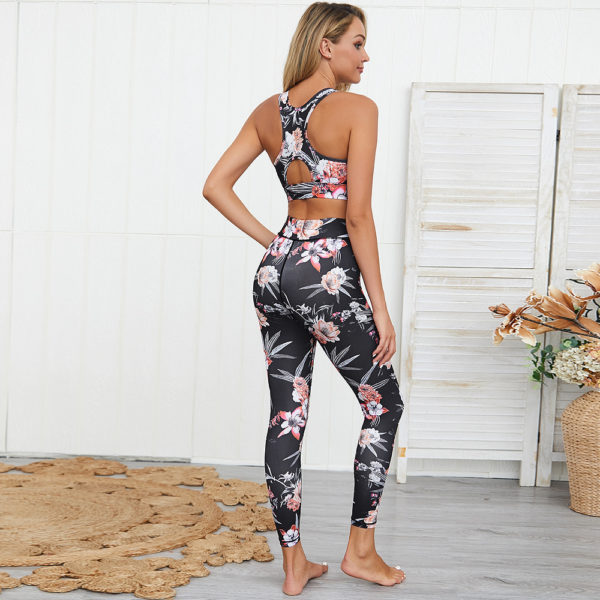 flower patten fitness wear