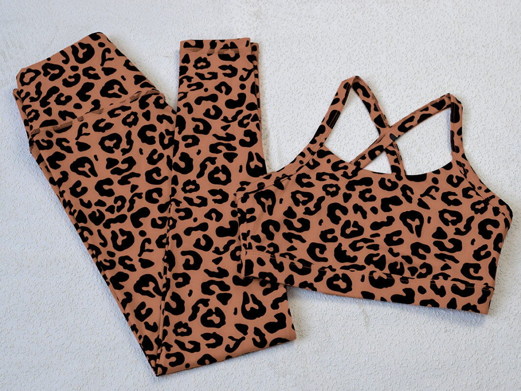 leopard print workout set